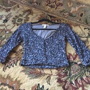 Grey and black floral cardigan